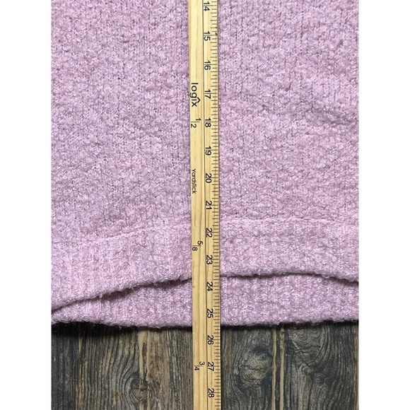 Free People Shaggy Fuzzy Knit Sweater Pullover Pink Purple Size Small Alpaca ** - Picture 8 of 9